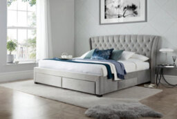 Bedmaster Newton Grey Velvet 4 Drawer Storage Bed And Signature Platinum 2000 Pocket Sprung Mattress Double - thumbnail 2