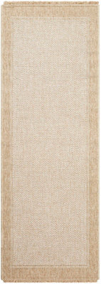 Livabliss Mirage-Cottage Tan Beige Fringe In- & Outdoor Jute-Look Rug 80 X 220 Cm Easy Care, Non Shedding - image 1