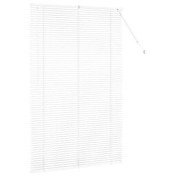 Berkfield Window Blind With Curtains Manual White Aluminium - thumbnail 6
