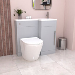 Nes Home Matte Grey 900mm L-Shape Right Hand Vanity Unit & Toilet - thumbnail 1