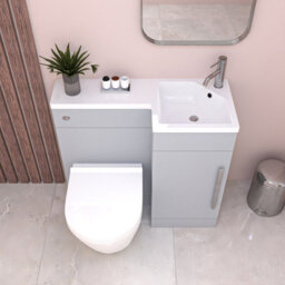 Nes Home Matte Grey 900mm L-Shape Right Hand Vanity Unit & Toilet - thumbnail 3