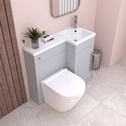 Nes Home Matte Grey 900mm L-Shape Right Hand Vanity Unit & Toilet - thumbnail 4