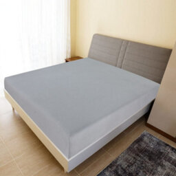 Walplus Jersey Fitted Sheet Grey 140X200 Cm Cotton