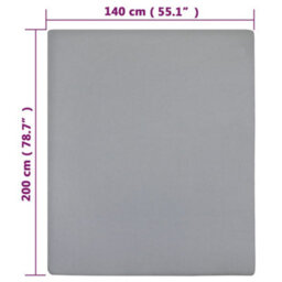 Walplus Jersey Fitted Sheet Grey 140X200 Cm Cotton - thumbnail 5