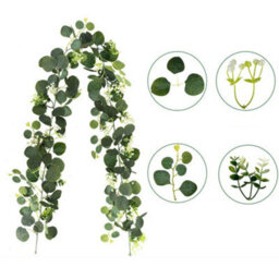 Artificial Plant Decoration, 1.8 Meters Simulated Silver Leaf Eucalyptus Rattan, Without Flowers - thumbnail 5