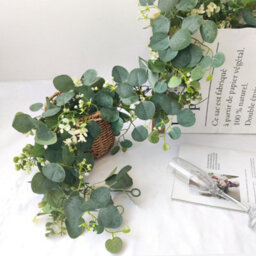 Artificial Plant Decoration, 1.8 Meters Simulated Silver Leaf Eucalyptus Rattan, Without Flowers - thumbnail 4