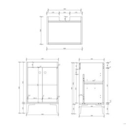 Royal Bathrooms Verona 500mm Matt Green Floor Standing Bathroom Vanity Unit 2 Door With Mid-Edge Basin & Brushed Brass Knob - thumbnail 9