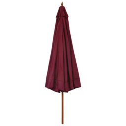 Berkfield Durable Outdoor Parasol With Wooden Pole 330 Cm Burgundy - thumbnail 3
