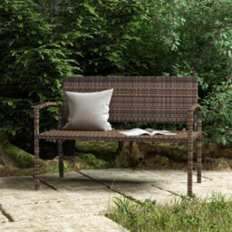 Outsunny Patio Rattan 2 Seater Garden Bench Love Seat Garden Armchair Brown - thumbnail 8