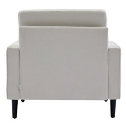 Living And Home Mid-Century Beige Linen Single Sofa Armchair With Armrest Pillow - thumbnail 4