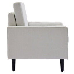 Living And Home Mid-Century Beige Linen Single Sofa Armchair With Armrest Pillow - thumbnail 3