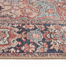 Loomed Distressed Red Multicolour Persian Style Washable Non Slip Rug 160X230Cm - thumbnail 8