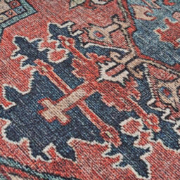 Loomed Distressed Red Multicolour Persian Style Washable Non Slip Rug 160X230Cm - thumbnail 5