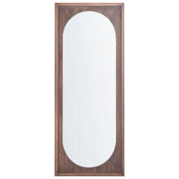 Beliani Wall Mirror Lunas 80 Cm 200 Cm Paulownia Wood Brown - thumbnail 1
