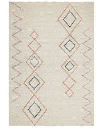 Beliani Beige Cotton Rug 160 X 230 Cm - Hand-Tufted Geometric Low Pile For Living Room - thumbnail 1