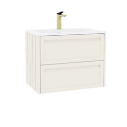 Royal Bathrooms Elmore 700mm Traditional Wall Hung 2 Drawer Bathroom Vanity Unit With Matt Stone Basin Sink - Classic White - thumbnail 6