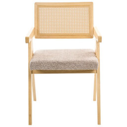 Beliani Set Of 2 Dining Chairs Ava Wood Light Brown/ Taupe - thumbnail 6