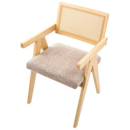 Beliani Set Of 2 Dining Chairs Ava Wood Light Brown/ Taupe - thumbnail 8