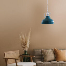 Industrial Navy Blue Metal Pendant Lamp Shade 29Cm, Easy Fit Ceiling Light - thumbnail 5