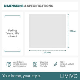 Livivo King Fleece Blanket In Blush Colour - thumbnail 9