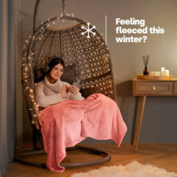 Livivo King Fleece Blanket In Blush Colour - thumbnail 2