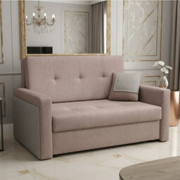 Viva Mel Ii Compact 2 Seater Sofa Bed With Storage And Removable Cushions 196Cm X 110Cm Pink And Grey - thumbnail 1