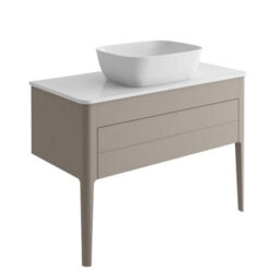 Plum&clay Sutton Grey Floor Standing Bathroom Vanity Unit With Pre-Drilled Tap Hole Worktop (W)980mm (H)700mm - thumbnail 2