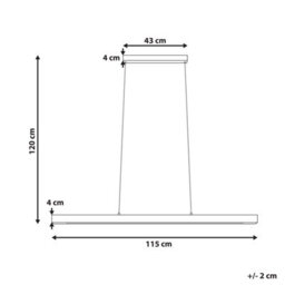 Wyld And Coco Oakwood Dark Oak Pendant Lamp 115 Cm Integrated Led With Remote Dimmer - thumbnail 4