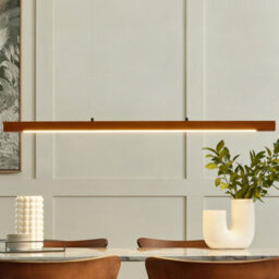 Wyld And Coco Oakwood Dark Oak Pendant Lamp 115 Cm Integrated Led With Remote Dimmer - thumbnail 2