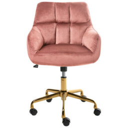 Beliani Desk Chair Palmdale Velvet Pink - thumbnail 5