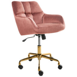 Beliani Desk Chair Palmdale Velvet Pink - thumbnail 4