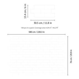 Walplus 100 Pieces 30.5 X 15.4 Cm Pure White Glossy Peel And Stick 3D Wall Tiles Sticker Adhesive Stick On Tiles For Backsplash - thumbnail 5