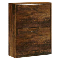 Walplus Shoe Cabinet Smoked Oak 63X24X81 Cm Engineered Wood - thumbnail 3
