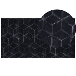 Beliani Faux Fur Rug Thatta Black 80 X 150 Cm - thumbnail 1