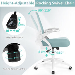 Gainoom Blue Office Chair Swivel Mesh Desk Chair Adjustable Height - thumbnail 7