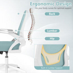 Gainoom Blue Office Chair Swivel Mesh Desk Chair Adjustable Height - thumbnail 6