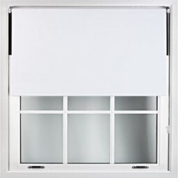 Furnished Blackout Roller Blinds With Metal Fittings- White Trimmable Blind For Windows And Doors (W)70Cm (L)210Cm - thumbnail 1