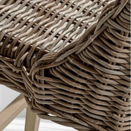 Dawsons Living Natural Hand Weaved Rattan Wicker & Wood Kitchen Dining Rattan Bar Stool Chair - thumbnail 2