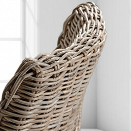 Dawsons Living Natural Hand Weaved Rattan Wicker & Wood Kitchen Dining Rattan Bar Stool Chair - thumbnail 4