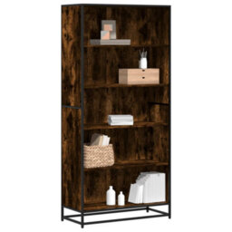 Walplus Bookcase Smoked Oak Finish Engineered Wood 80.5X35X170.5 Cm - thumbnail 1