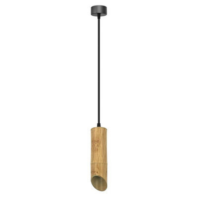 Led Pendant Gu10 Base Bamboo Tube Cylinder Contemporary Ceiling Light - image 1