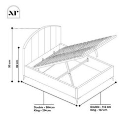 X Rocker Avery Upholstered Shadow Ottoman Bed - King - Natural Stone - thumbnail 5
