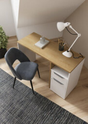 FurniComp LTD Furnicomp Luna 1 Door 1 Drawer White And Oak Study Table With Hutch - thumbnail 7