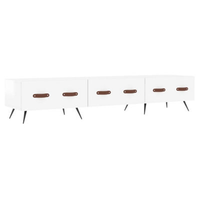 Berkfield Sturdy Tv Cabinet High Gloss White 150X36X30 Cm Engineered Wood - image 1