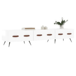 Berkfield Sturdy Tv Cabinet High Gloss White 150X36X30 Cm Engineered Wood - thumbnail 3
