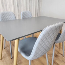 Kosy Koala Modern Rectangle Dark Grey Dining Table Set With 4 Grey Chairs Dining Room Furniture - thumbnail 6