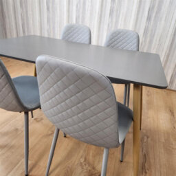 Kosy Koala Modern Rectangle Dark Grey Dining Table Set With 4 Grey Chairs Dining Room Furniture - thumbnail 5