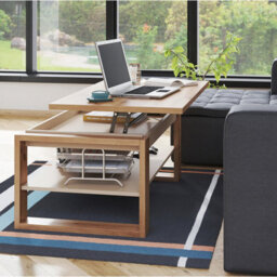 Heze Furniture Nuo Lift Top Coffee Table Contemporary Style - Artisan Oak & Beige - thumbnail 3