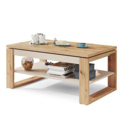 Heze Furniture Nuo Lift Top Coffee Table Contemporary Style - Artisan Oak & Beige - thumbnail 4