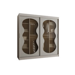 Arte Bahrain Iii Cashmere Sliding Door Wardrobe 200Cm - Calming Smoked Glass Wardrobe With Two Hanging Rails - thumbnail 2